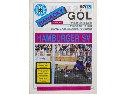 Program Hanácký gól, Olomouc vs. Hamburger SV, 1991