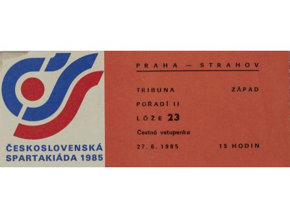Vstupenka Spartakiáda 1985, 27