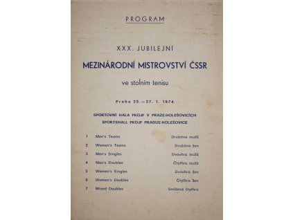 Program MM ČSSR v stolním tenisu, 1974 (2)