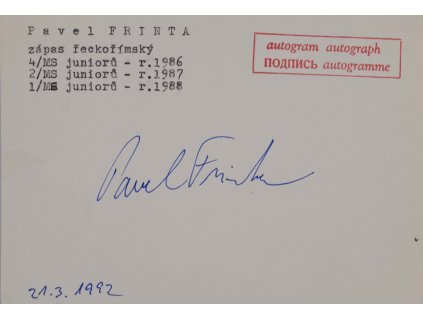Podpisová karta, P. Frinta