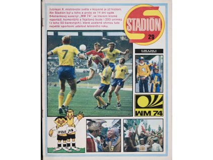 Časopis STADION, ročník XXII, 16.VIII.1974,č.29