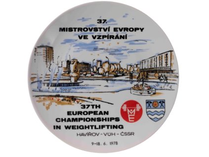 Porcelánový talíř ME vzpírání 1978 (2)