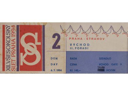 Vstupenka Sokol, slet 1994