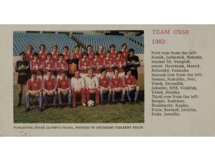 Kartičky fotbal, Team ČSSR, 1982 (2)