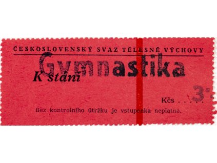 Vstupenka ČSTV Gymnastika, 3Vstupenka ČSTV Gymnastika, 3