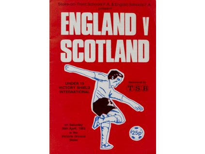Official Programme Englad vs.Scotland, U15, 1983Official Programme Englad vs.Scotland, U15, 1983