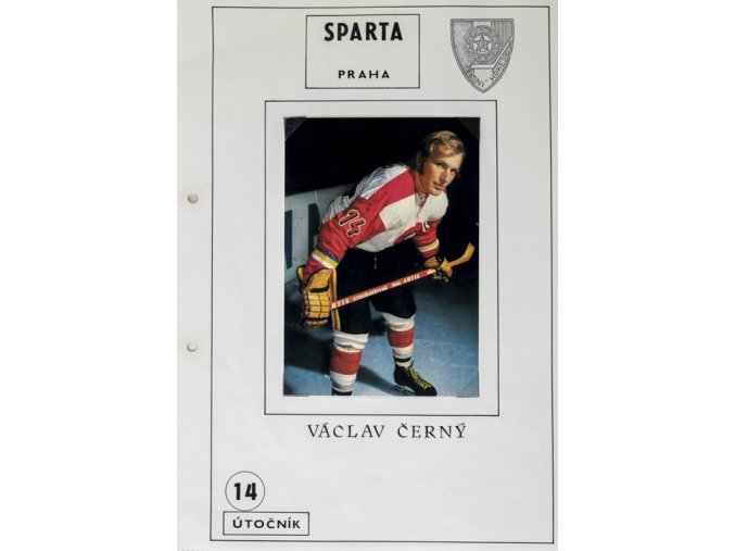 Klubová karta s fotografií, HC Sparta Praha, Václav Černý