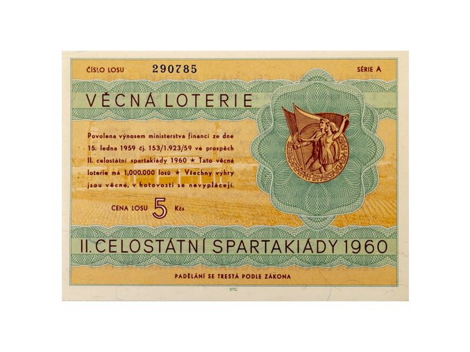 Los Věcná loterie Československé spartakiády, A,1960