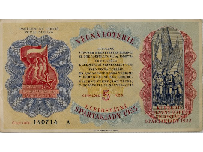 Los Věcná loterie Československé spartakiády, A, 1955 II