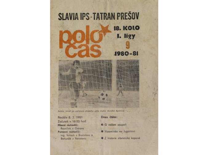 POLOČAS SLAVIA IPS vs. Tatran Prešov 1980 81