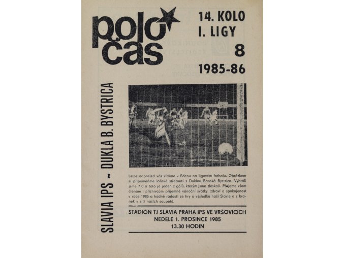 POLOČAS SLAVIA IPS vs. Dukla B. Bystrica 1985 86