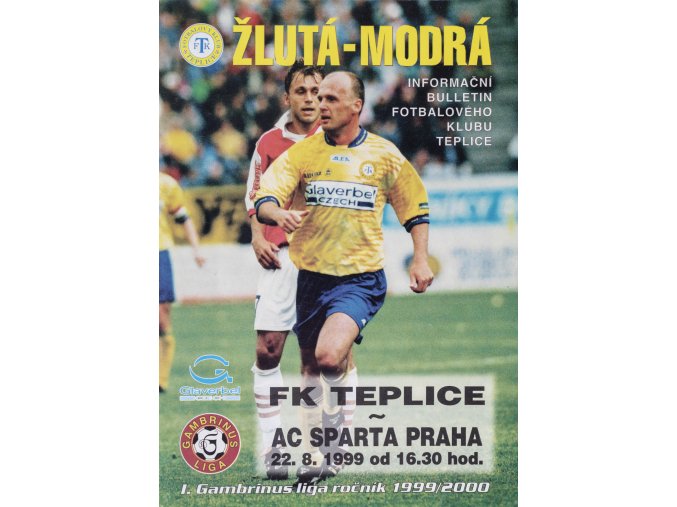 Fotbalový zpravodaj ˇŽlutá modrá, FK Teplice vs. Sparta Praha, 1999