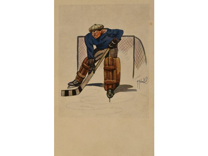 Pohlednice hokejový brankář III sport antique 30 7 17 (44)