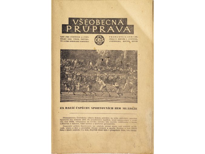Sokol, Všeobecná průprava, Ročník I, Číslo 17, 1951