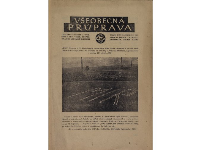 Sokol, Všeobecná průprava, Ročník I, Číslo 13, 1951