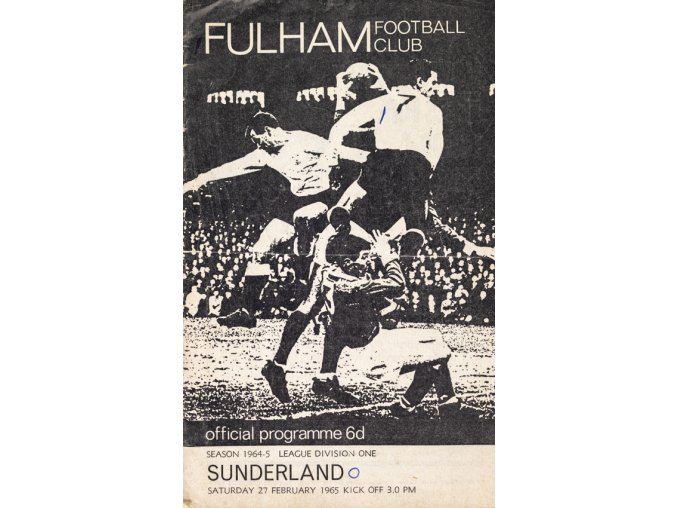 Program official, Sunderland v. Fulham FC, 1965 (1)