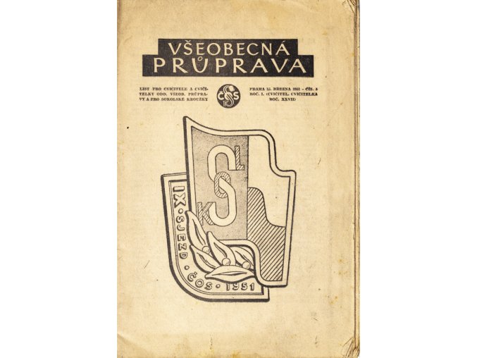 Sokol, Všeobecná průprava, Ročník I, Číslo 8, 1951