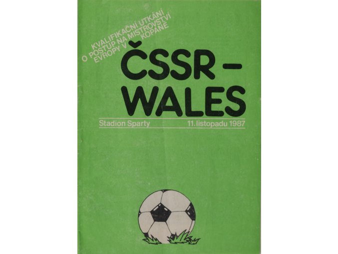 Program výběr ČSSR vs. Wales, 1987