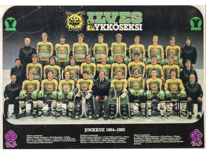 Fotopohlednice velká, ILVES , Ykkoseksi, 1984 85