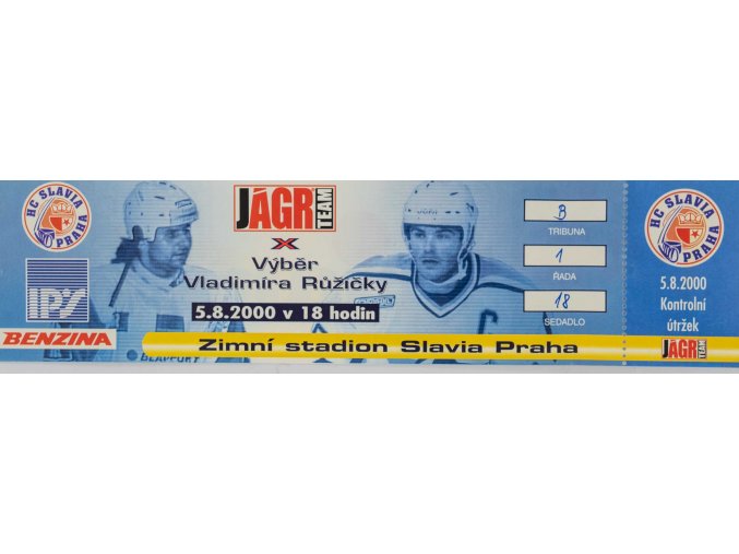 Vstupenka Výběr Vladimíra Růžičky v. Jagr Team, 2000