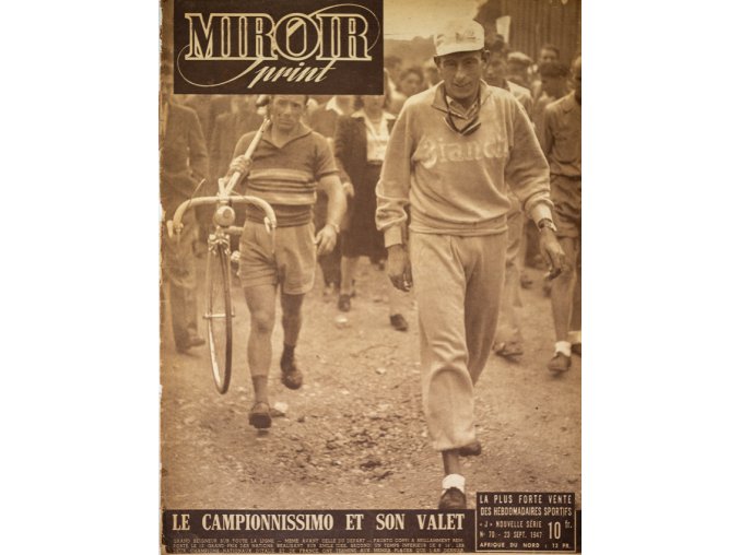 Noviny Le Miroir print, 1947, Le camopionnisimo et son valet.