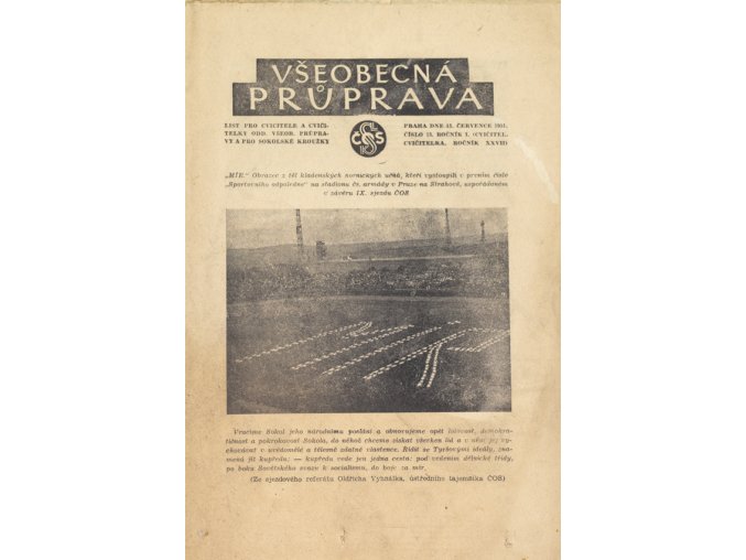 Sokol, Všeobecná průprava, Ročník XXVIDI, Číslo 13, 1951