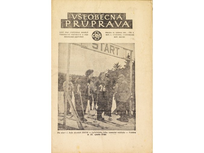 Sokol, Všeobecná průprava, Ročník XXVIDI, Číslo 1, 1951