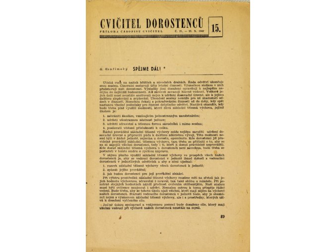 Sokol, Cvičitel dorostenců, č.15 1949