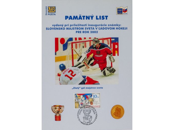 Pamětní list MS v hokeji Bratislava, 2002