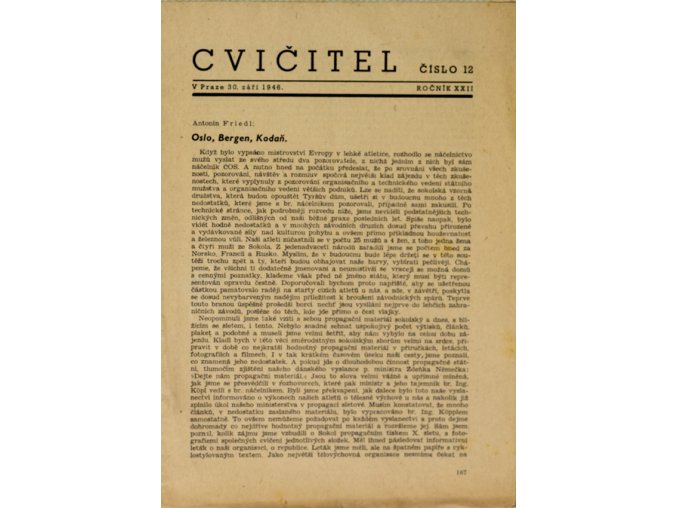 Sokol, Cvičitel, Ročník XXII, Číslo 12, 1946
