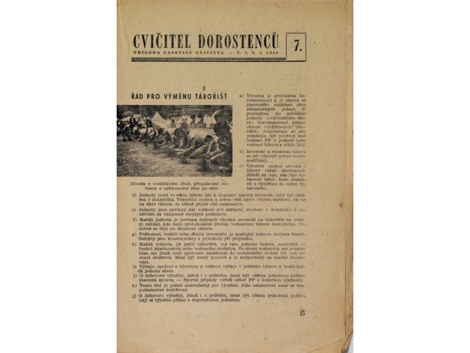 Sokol, Cvičitel dorostenců, č. 7 1949
