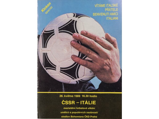 Program fotbal ČSSR vs. Itálie, 1989