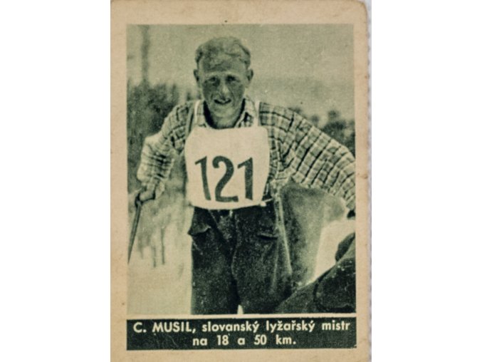 Kartička , Album sportovců, C. Musil, lyžař, 141