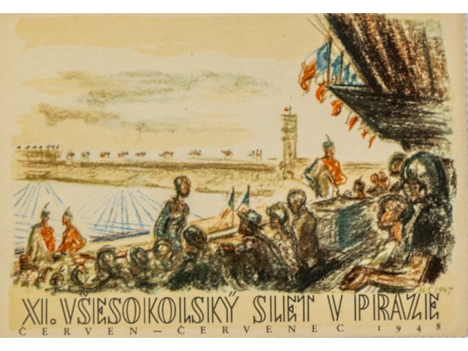 Pohlednice XI.Všesokolský slet v Praze, 1948 VIIi