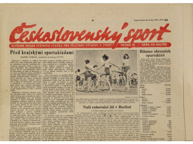 Noviny Československý sport, 631955