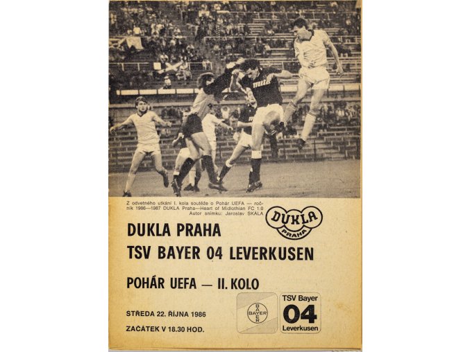 Program UEFA, Dukla Praha TSV Bayern 04 Leverkusen, 1986