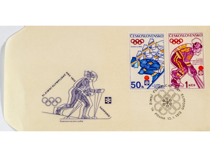 FDC XI. ZOH Sapporo, Lyžař, 1972