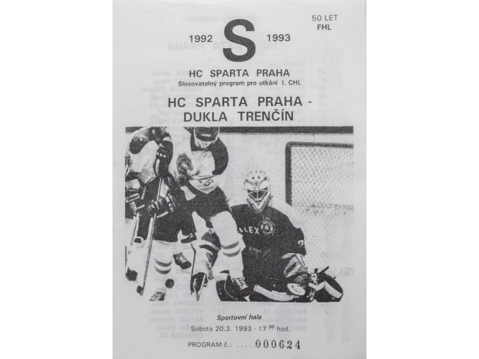 Program hokej, HC Sparta Praha vs. HC Čes. Budějovice, 1994