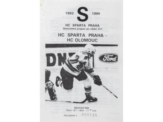 Program hokej, HC Sparta Praha vs. HC Olomouc, 1994