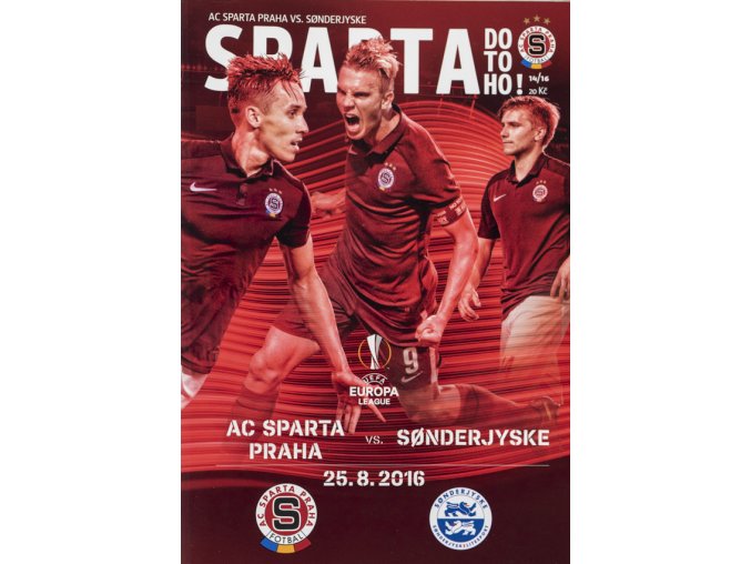 Program fotbal, UEFA, Sparta v. Sonderjyske, 2016