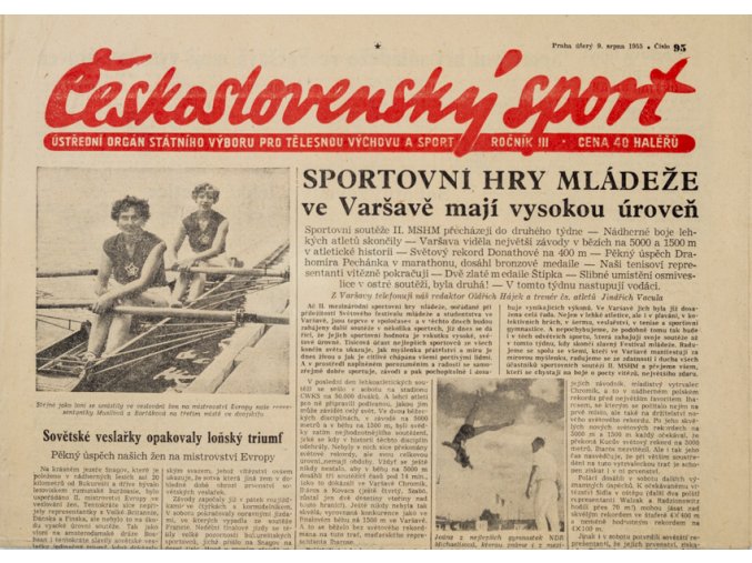Noviny Československý sport, 951955