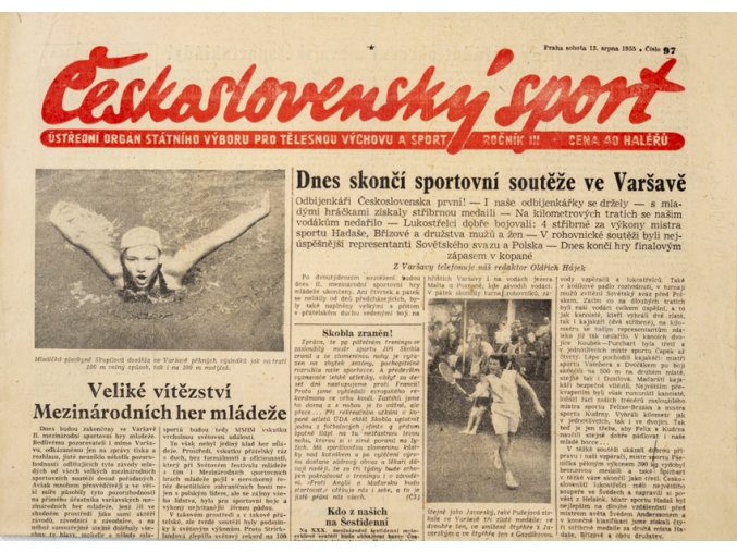 Noviny Československý sport, 971955