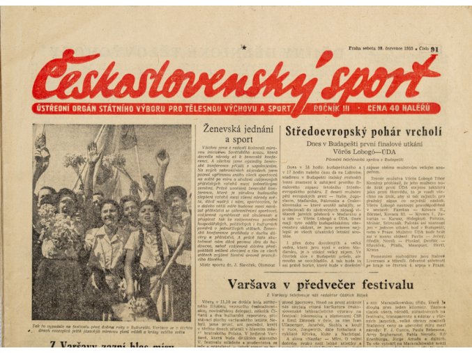 Noviny Československý sport, 911955