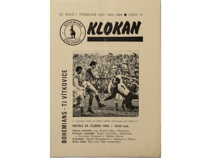 Program Klokan, Bohemians TJ Vítkovice, 19831984