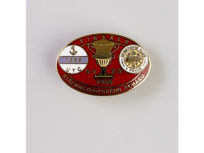Odznak smalt 1929 UTC vs. Slavia finále středoevropského poháru RED