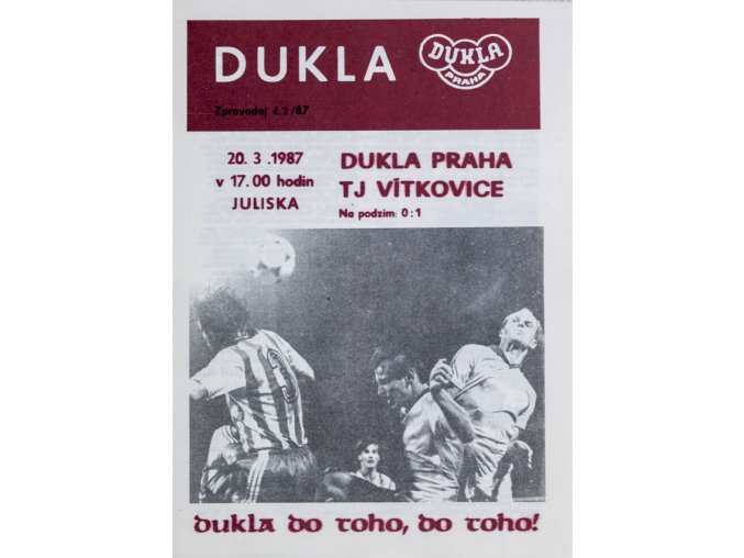 Program Dukla Praha v.TJ Vítkovice, 1987