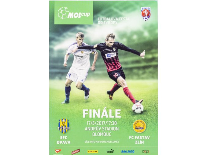 Program SFC Opava v. FC Zlín, finále poháru, 2017