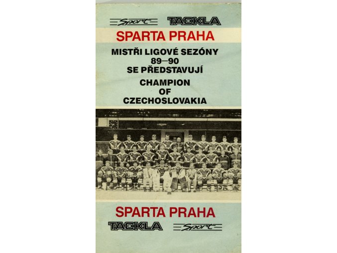 Brožura, Sparta Praha, mistři hokejové sezony 89 90