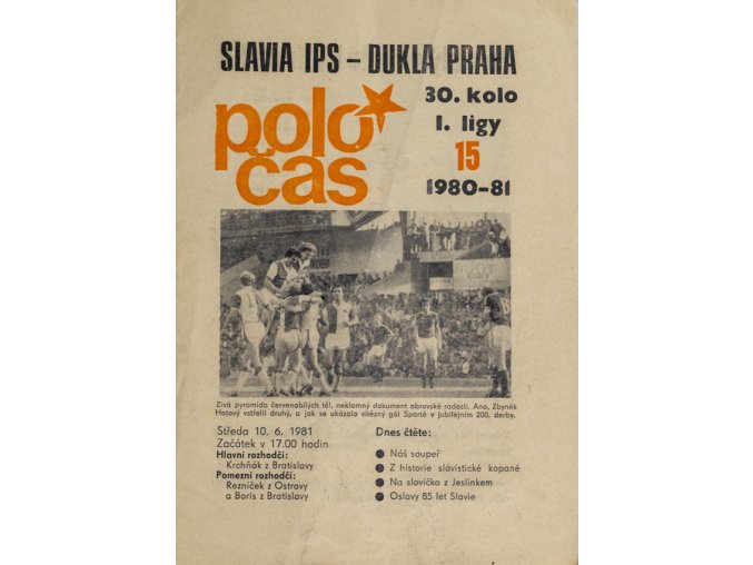 Poločas Slavia Praha vs. Dukla Praha, 19801981 (2)