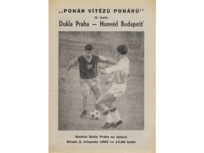 Program, PVP, Dukla Praha v. Honvéd Budapešť, 1965